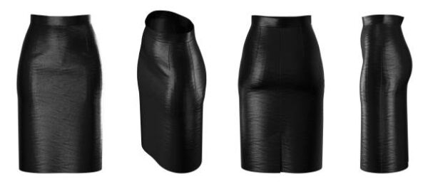 Black leather pencil skirt